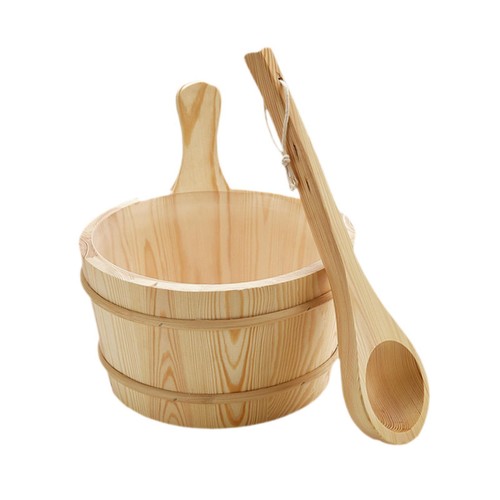 Wood sauna bucket and ladle - 4l,