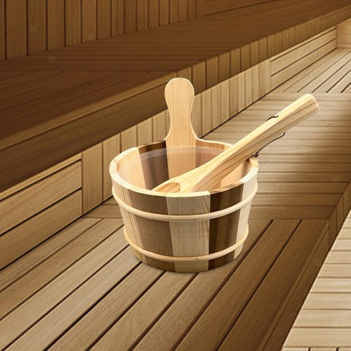 Wood sauna bucket and - wood,