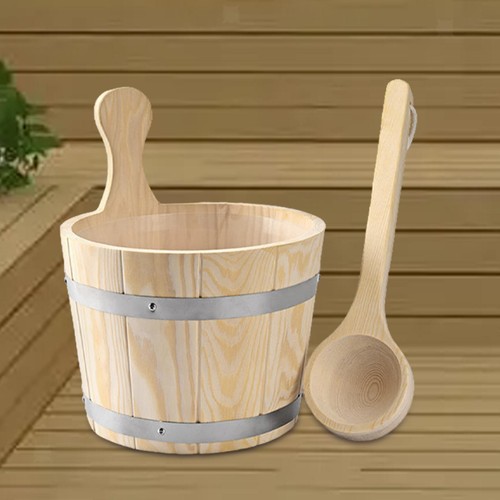 Sauna bucket and ladle - and, set