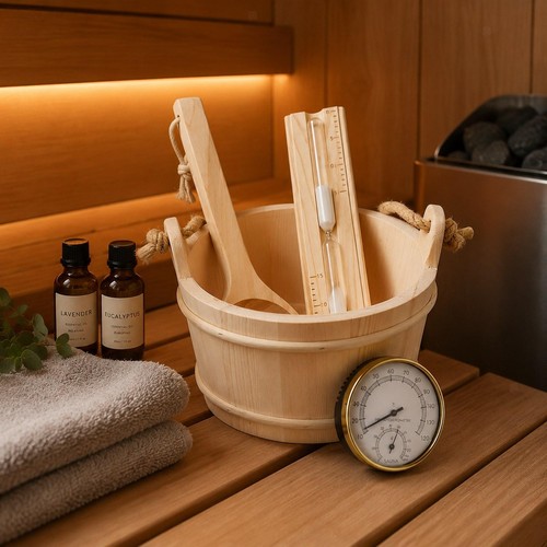 Sauna bucket and ladle set - sauna,